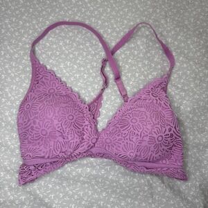 Cottagecore Lace Pink Bralette Small